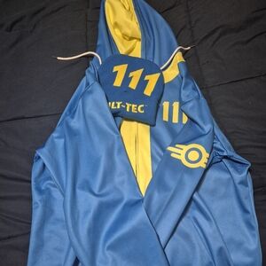 Blue and Yellow Hoodie with Number 111